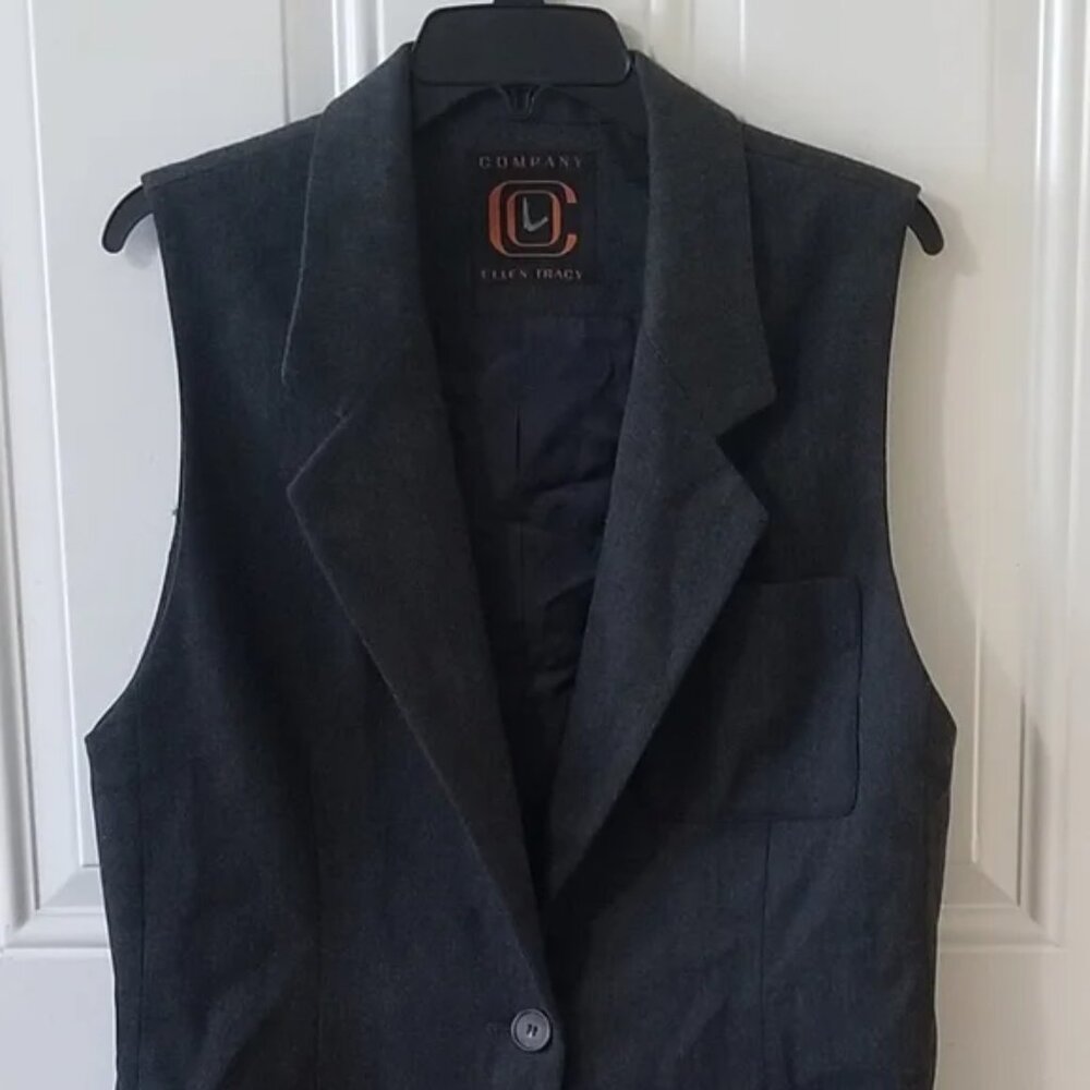 Gray Sleeveless Blazer Vest